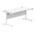 Polaris Rectangular Single Upright Cantilever Desk 1600x800x730mm Arctic White/White KF821890 KF821890