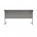 Polaris Rectangular Single Upright Cantilever Desk 1200x600x730mm Alaskan Grey Oak/Silver KF821900 KF821900