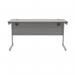 Polaris Rectangular Single Upright Cantilever Desk 1200x600x730mm Alaskan Grey Oak/Silver KF821900 KF821900