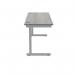 Polaris Rectangular Single Upright Cantilever Desk 1200x600x730mm Alaskan Grey OakSilver KF821900 KF821900