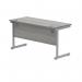 Polaris Rectangular Single Upright Cantilever Desk 1200x600x730mm Alaskan Grey OakSilver KF821900 KF821900