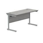 Polaris Rectangular Single Upright Cantilever Desk 1200x600x730mm Alaskan Grey Oak/Silver KF821900 KF821900