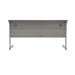 Polaris Rectangular Single Upright Cantilever Desk 1400x600x730mm Alaskan Grey OakSilver KF821910 KF821910