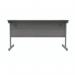 Polaris Rectangular Single Upright Cantilever Desk 1400x800x730mm Alaskan Grey OakSilver KF821940 KF821940