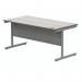 Polaris Rectangular Single Upright Cantilever Desk 1600x800x730mm Alaskan Grey Oak/Silver KF821950 KF821950