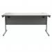 Polaris Rectangular Single Upright Cantilever Desk 1600x800x730mm Alaskan Grey Oak/Silver KF821950 KF821950