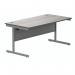 Polaris Rectangular Single Upright Cantilever Desk 1600x800x730mm Alaskan Grey OakSilver KF821950 KF821950