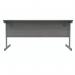 Polaris Rectangular Single Upright Cantilever Desk 1600x800x730mm Alaskan Grey OakSilver KF821950 KF821950