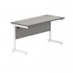 Polaris Rectangular Single Upright Cantilever Desk 1400x600x730mm Alaskan Grey OakWhite KF821970 KF821970