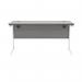 Polaris Rectangular Single Upright Cantilever Desk 1400x600x730mm Alaskan Grey OakWhite KF821970 KF821970