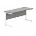 Polaris Rectangular Single Upright Cantilever Desk 1600x600x730mm Alaskan Grey Oak/White KF821980 KF821980