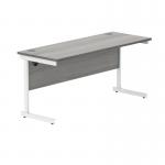 Polaris Rectangular Single Upright Cantilever Desk 1600x600x730mm Alaskan Grey OakWhite KF821980 KF821980