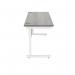 Polaris Rectangular Single Upright Cantilever Desk 1600x600x730mm Alaskan Grey OakWhite KF821980 KF821980