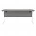 Polaris Rectangular Single Upright Cantilever Desk 1600x600x730mm Alaskan Grey OakWhite KF821980 KF821980