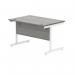 Polaris Rectangular Single Upright Cantilever Desk 1200x800x730mm Alaskan Grey Oak/White KF821990 KF821990