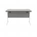 Polaris Rectangular Single Upright Cantilever Desk 1200x800x730mm Alaskan Grey Oak/White KF821990 KF821990