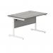 Polaris Rectangular Single Upright Cantilever Desk 1200x800x730mm Alaskan Grey OakWhite KF821990 KF821990