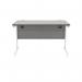 Polaris Rectangular Single Upright Cantilever Desk 1200x800x730mm Alaskan Grey OakWhite KF821990 KF821990