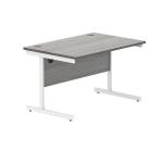 Polaris Rectangular Single Upright Cantilever Desk 1200x800x730mm Alaskan Grey Oak/White KF821990 KF821990