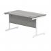 Polaris Rectangular Single Upright Cantilever Desk 1400x800x730mm Alaskan Grey Oak/White KF822000 KF822000