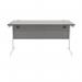 Polaris Rectangular Single Upright Cantilever Desk 1400x800x730mm Alaskan Grey Oak/White KF822000 KF822000