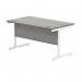 Polaris Rectangular Single Upright Cantilever Desk 1400x800x730mm Alaskan Grey OakWhite KF822000 KF822000