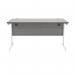 Polaris Rectangular Single Upright Cantilever Desk 1400x800x730mm Alaskan Grey OakWhite KF822000 KF822000