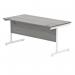 Polaris Rectangular Single Upright Cantilever Desk 1600x800x730mm Alaskan Grey Oak/White KF822010 KF822010