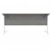 Polaris Rectangular Single Upright Cantilever Desk 1600x800x730mm Alaskan Grey Oak/White KF822010 KF822010