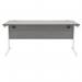 Polaris Rectangular Single Upright Cantilever Desk 1600x800x730mm Alaskan Grey Oak/White KF822010 KF822010