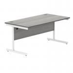 Polaris Rectangular Single Upright Cantilever Desk 1600x800x730mm Alaskan Grey OakWhite KF822010 KF822010