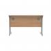 Polaris Rectangular Double Upright Cantilever Desk 1200x600x730mm Norwegian Beech/Silver KF822020 KF822020