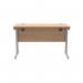 Polaris Rectangular Double Upright Cantilever Desk 1200x600x730mm Norwegian Beech/Silver KF822020 KF822020