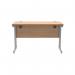 Polaris Rectangular Double Upright Cantilever Desk 1200x600x730mm Norwegian BeechSilver KF822020 KF822020