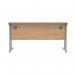 Polaris Rectangular Double Upright Cantilever Desk 1400x600x730mm Norwegian Beech/Silver KF822030 KF822030