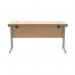 Polaris Rectangular Double Upright Cantilever Desk 1400x600x730mm Norwegian Beech/Silver KF822030 KF822030