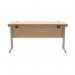 Polaris Rectangular Double Upright Cantilever Desk 1400x600x730mm Norwegian BeechSilver KF822030 KF822030