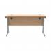 Polaris Rectangular Double Upright Cantilever Desk 1400x600x730mm Norwegian BeechSilver KF822030 KF822030