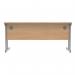 Polaris Rectangular Double Upright Cantilever Desk 1600x600x730mm Norwegian Beech/Silver KF822040 KF822040