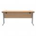 Polaris Rectangular Double Upright Cantilever Desk 1600x600x730mm Norwegian BeechSilver KF822040 KF822040