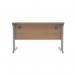 Polaris Rectangular Double Upright Cantilever Desk 1200x800x730mm Norwegian Beech/Silver KF822050 KF822050