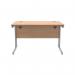 Polaris Rectangular Double Upright Cantilever Desk 1200x800x730mm Norwegian BeechSilver KF822050 KF822050