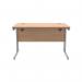 Polaris Rectangular Double Upright Cantilever Desk 1200x800x730mm Norwegian BeechSilver KF822050 KF822050