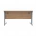 Polaris Rectangular Double Upright Cantilever Desk 1400x800x730mm Norwegian Beech/Silver KF822060 KF822060