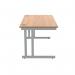 Polaris Rectangular Double Upright Cantilever Desk 1400x800x730mm Norwegian BeechSilver KF822060 KF822060