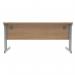 Polaris Rectangular Double Upright Cantilever Desk 1600x800x730mm Norwegian Beech/Silver KF822070 KF822070