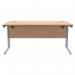 Polaris Rectangular Double Upright Cantilever Desk 1600x800x730mm Norwegian BeechSilver KF822070 KF822070