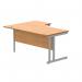 Polaris Right Hand Radial DU Cantilever Desk 1600x1200x730mm Norwegian Beech/Silver KF822090 KF822090