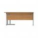 Polaris Right Hand Radial DU Cantilever Desk 1600x1200x730mm Norwegian Beech/Silver KF822090 KF822090