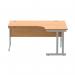 Polaris Right Hand Radial DU Cantilever Desk 1600x1200x730mm Norwegian Beech/Silver KF822090 KF822090